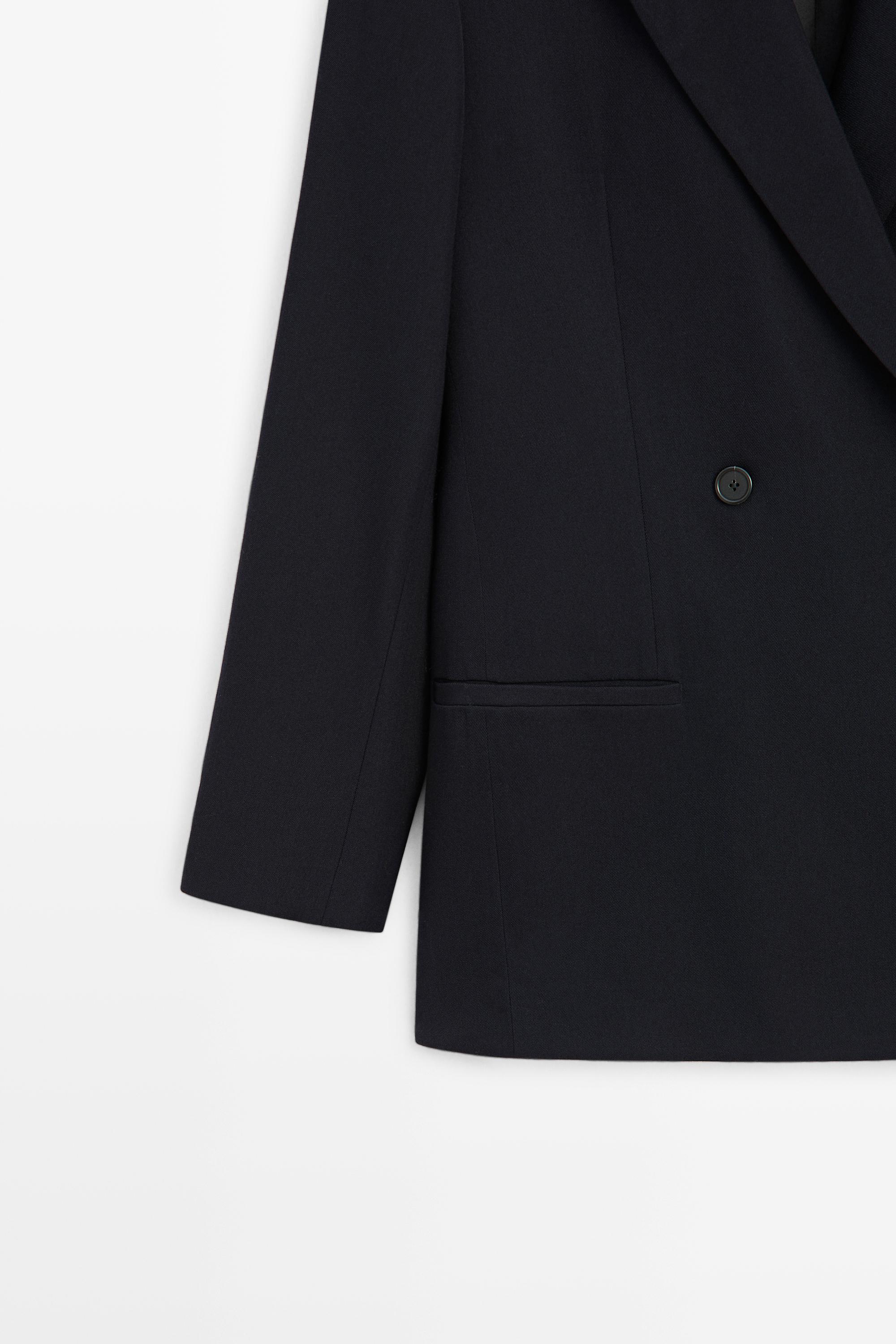 Wool blend double-breasted blazer